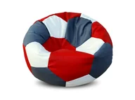 Fotele i pufy dla dzieci - Pufa piłka XL worek biało-szaro-czerwona - miniaturka - grafika 1