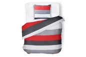 Pościel - Komplet pościeli VIOLI czerwony/szary/biały / 140x200 cm - miniaturka - grafika 1