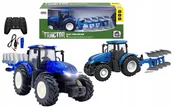 Zabawki zdalnie sterowane - Zdalnie Sterowany Niebieski Traktor z Pługiem Zabawka dla Małych Rolników - miniaturka - grafika 1