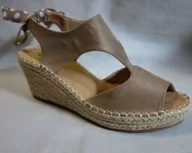 Sandały damskie - sandały damskie ESPADRYLE brąz tęg G 37 - miniaturka - grafika 1