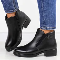 Botki damskie - Czarne botki damskie na obcasie Vinceza 85150 - miniaturka - grafika 1