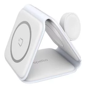 Spello by Epico Bezprzewodowa ładowarka 3v1 Portable Wireless 9915101100129 Biała - Stacje dokujące do telefonów - miniaturka - grafika 1