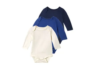 Lupilu Body niemowlęce z bawełny 3 sztuki Biały/niebieski/granatowy 62-68 - Body dla niemowląt Lupilu Body niemowlęce z bawełny 3 sztuki Biały/niebieski/granatowy 62-68 - Body dla niemowląt - miniaturka - grafika 1