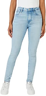 Spodnie damskie - Pepe Jeans Jeansy damskie Regent, Niebieski (Denim-pe2), 27W / 32L - grafika 1
