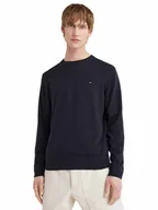Swetry męskie - Tommy Hilfiger Męski Sweter Core Cotton-Silk Cneck Navy Mw0Mw04978 403 M - miniaturka - grafika 1
