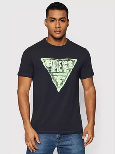 Koszulki męskie - GUESS T-Shirt M2GI08 J1311 Granatowy Slim Fit - grafika 1
