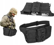 Nerki - TORBA SASZETKA NERKA BIODRÓWKA POJEMNA DUŻA WOJSKOWA TAKTYCZNA CZARNA - miniaturka - grafika 1