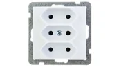 Gniazdka elektryczne - LEDart potrójne EURO, na płaskie wtyczki, bez uziemienia, bez ramki - Ospel As GP-3G/m/00, kolor biały, 16A/250V - miniaturka - grafika 1