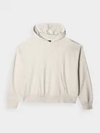 Bluzy damskie - 4F Bluza dresowa nierozpinana z kapturem damska - beżowa XXL - miniaturka - grafika 1