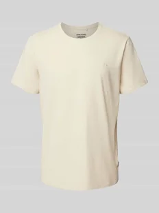 T-shirt z prążkowanym, okrągłym dekoltem model ‘Dinton’ - Koszulki męskie - miniaturka - grafika 1