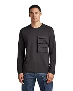 G-STAR RAW Koszulka męska z kieszeniami, Czarny (Dk Black D22391-c336-6484), S - Koszulki męskie - miniaturka - grafika 1