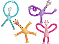 Figurki dla dzieci - TELESKOPOWA Przyssawka ŻYRAFA Figurka SPRĘŻYNKA Świeci LED sprężynowa MIX kolorów - miniaturka - grafika 1