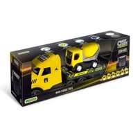 Samochody i pojazdy dla dzieci - Magic Truck Technic laweta z betoniarką - WADER - miniaturka - grafika 1