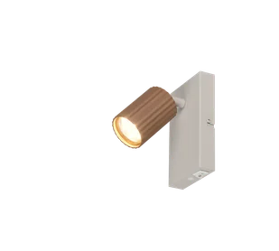 SOKA 867770165 kinkiet regulowany spot kawowa ryflowana tuba 1xGU10 wykończenie jasnoszare - Lampy ścienne - miniaturka - grafika 1