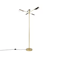 Lampy stojące - QAZQA Designerska lampa podłogowa czarna ze złotym 3-punktowym światłem - Sinem - miniaturka - grafika 1