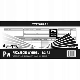 DRUK SAMOKOPIUJĄCY PW 6-POZYCYJNE 1/3 A4 80 KARTEK - Druki akcydensowe - miniaturka - grafika 1