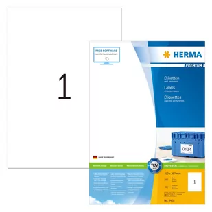Herma Etiketten Premium A4 wei 210x297 mm Papier 100 St. - 4428 - Etykiety do drukarek Herma Etiketten Premium A4 wei 210x297 mm Papier 100 St. - 4428 - Etykiety do drukarek - miniaturka - grafika 1