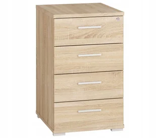 Kontenerek z zamkiem dąb sonoma 46 cm LOKER - Szafki biurowe - miniaturka - grafika 1