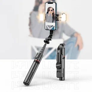 TECH-PROTECT L05S WIRELESS SELFIE STICK TRIPOD & LED LIGHT BLACK - Selfie stick - miniaturka - grafika 9