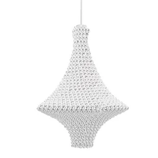 Bawełniana lampa zwisająca Alda 5114 Shilo zwis szydełkowa bawełniana biały - Lampy sufitowe - miniaturka - grafika 1