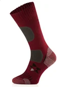 Skarpetki męskie - Classic BLACK PEAK Wełna Merino Wytrzymałe, trekkingowe i na co dzień, wersja grubsza - Bordowy 43-46 - miniaturka - grafika 1