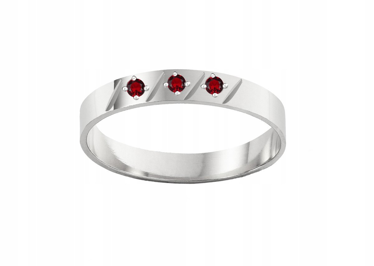 Pierścionek z rubinami srebrny 925