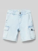 Spodnie i spodenki dla chłopców - Szorty jeansowe z kieszeniami cargo - miniaturka - grafika 1