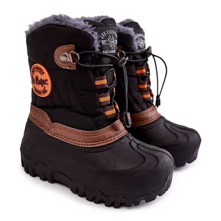 Buty dla dziewczynek - Dziecięce Ocieplane Śniegowce Lee Cooper LCJ-21-44-0524 Czarne - grafika 1