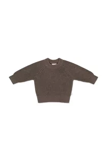 Swetry dla dziewczynek - That's mine sweter bawełniany dziecięcy kolor brązowy - grafika 1