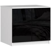 Inne meble do sypialni - Nadstawka na szafę 60 cm - biała-czarny połysk - 2 drzwi - miniaturka - grafika 1