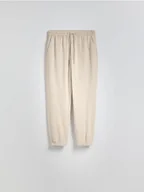 Spodnie męskie - Reserved - Spodnie jogger z lnem - beżowy - miniaturka - grafika 1