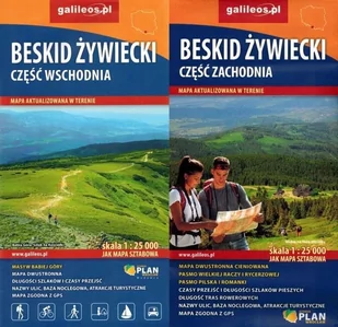 Plan Pakiet 2 map turystycznych. Beskid Żywiecki, część wschodnia i zachodnia praca zbiorowa - Atlasy i mapy - miniaturka - grafika 2