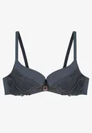 Biustonosze - Granatowy Biustonosz Miseczka C z Koronkowymi Detalami Mailese - Born2be - miniaturka - grafika 1