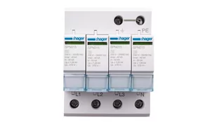 Hager SPD Ogranicznik przepięć T2, 4P, sieć TN-S, Imax 40kA, Up$931,25kV klasa C SPN415 SPN415 - Inne akcesoria elektryczne - miniaturka - grafika 1
