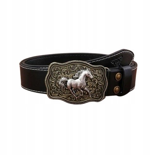 Pas Pasek Kowbojski Westernowy Czarny Koń Retro Vintage Texas Zachód 120 Cm
