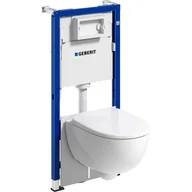 Stelaże i zestawy podtynkowe do WC - Geberit Duofix Basic stelaż podtynkowy z uszczelką i miską WC Koło Nova Pro Premium Rimfree z deską wolnoopadającą 118.347.00.1 - miniaturka - grafika 1