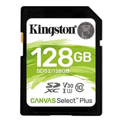KINGSTON SDS2/128GB Kingston 128GB SDXC Canvas Select Plus 100R C10 UHS-I U3 V30