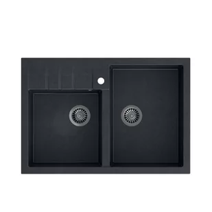 QUADRON Zlew BILL 120 black diamond + syfon INOX - Zlewozmywaki - miniaturka - grafika 1