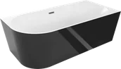 Wanny - Mexen Mia wanna wolnostojąca narożna prawa 150 x 75 cm, biała/czarna, przelew gun gray szczotkowany - 52691507575P-66 - miniaturka - grafika 1