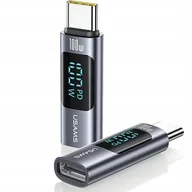 Pozostałe akcesoria do telefonów - USAMS Adapter AU18 USB-C - USB-C Digital Display 100W stalowy/aluminium SJ6 - miniaturka - grafika 1