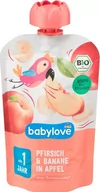 Desery dla dzieci - Babylove, Bio, Mus owocowy, Brzoskwinia, banan i jabłko, 100 g - miniaturka - grafika 1