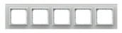 Klawisze i ramki - Ospel Ramka  pięciokrotna SONATA szronione szkło 4mm - biały/biała - miniaturka - grafika 1
