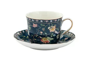 Marco Polo SJ Filiżanka Do Kawy I Herbaty Porcelanowa Ze Spodkiem Łąkowe Kwiaty Morska 400 Ml - Filiżanki - miniaturka - grafika 1