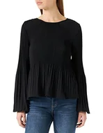 Bluzki damskie - ONLY Onlmulan Ls Plisse Top WVN bluzka damska, czarny, L - miniaturka - grafika 1