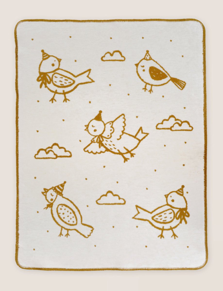 Tulilab Kocyk dziecięcy bawełniany Ptaszki