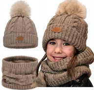 Czapki damskie - Latte Polski komplet dziecięcy na zimę 2-15 LAT Czapka i komin na polarze - miniaturka - grafika 1