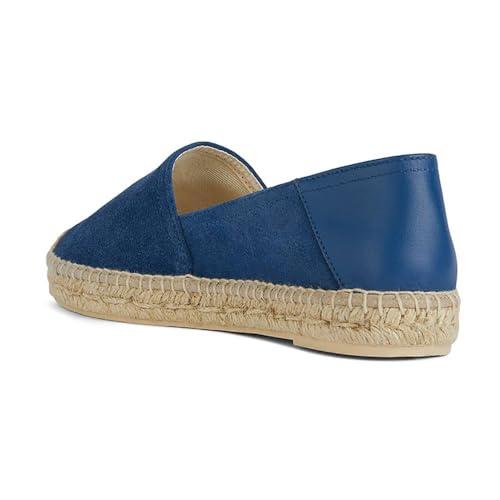 Geox D Lampedusa A, sandały na koturnie espadryle damskie, Niebieski, 39 EU