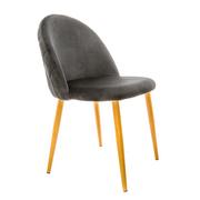 Krzesła - Nowoczesne krzesło na drewnianych nóżkach, welur, 48x45x82 cm, czarny - miniaturka - grafika 1
