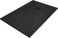 Brodziki prysznicowe - Mexen Stone+ brodzik kompozytowy prostokątny 90 x 80 cm, czarny, maskownica czarna - 44708090-B - miniaturka - grafika 1