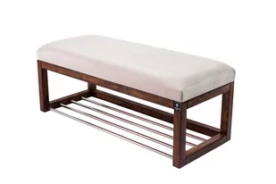 Ławka na buty LPG-4 55cm EMRAWOOD drewno lite kolor orzech siedzisko gładkie kolor srebrny - Ławki do przedpokoju Ławka na buty LPG-4 55cm EMRAWOOD drewno lite kolor orzech siedzisko gładkie kolor srebrny - Ławki do przedpokoju - miniaturka - grafika 1